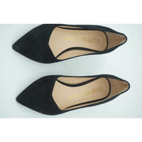 Stuart Weitzman Anny 75MM Black Suede Pointy Toe Pumps Size 6 AA Narrow $398 - Picture 8 of 11